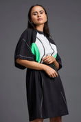 Load image into Gallery viewer, High-Neck Contrast Panel Dress
