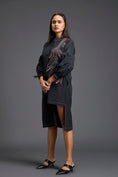 Load image into Gallery viewer, Black Floral Patchwork Shirt Dress
