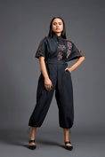 Load image into Gallery viewer, Black Metallic Structured Jumpsuit
