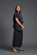 Load image into Gallery viewer, Black Oversized Floral Shirt Co-ord Set
