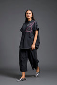 Load image into Gallery viewer, Black Oversized Floral Shirt Co-ord Set
