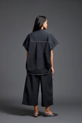 Load image into Gallery viewer, Black Oversized Floral Shirt Co-ord Set
