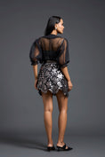 Load image into Gallery viewer, Sheer Organza Blouse and Floral Laser-Cut Mini Skirt Set
