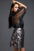 Load image into Gallery viewer, Sheer Organza Blouse and Floral Laser-Cut Mini Skirt Set
