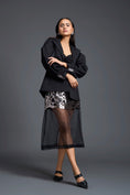 Load image into Gallery viewer, Structured Blazer Bralette and Laser-Cut Overlay Skirt Set
