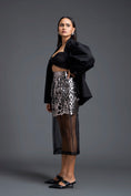 Load image into Gallery viewer, Structured Blazer Bralette and Laser-Cut Overlay Skirt Set
