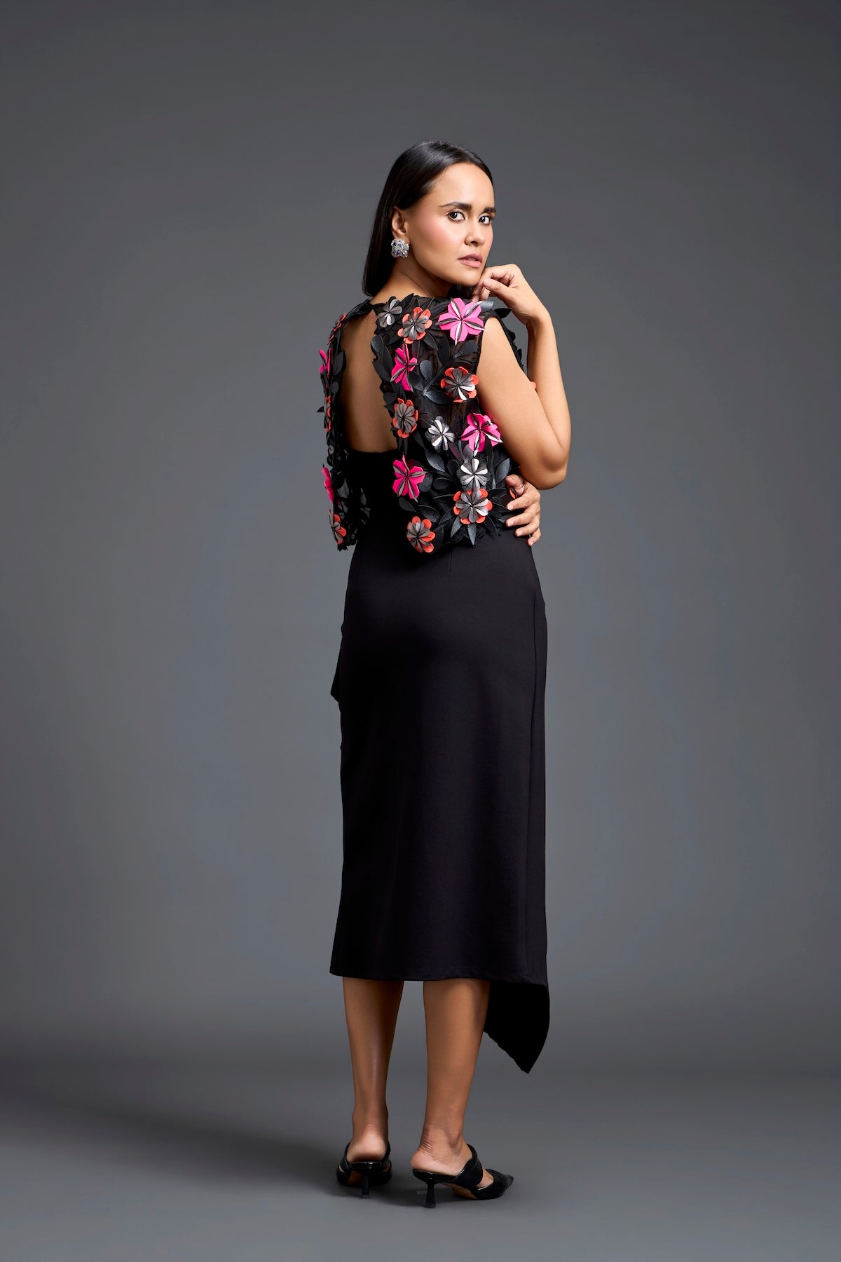 Laser-Cut Floral Cape Co-ord Set