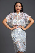 Load image into Gallery viewer, Glossy Laser-Cut Pencil Skirt
