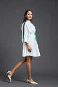 Load image into Gallery viewer, White Neon Patch Gathered Dress

