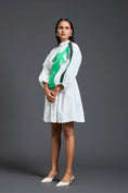 Load image into Gallery viewer, White Neon Patch Gathered Dress
