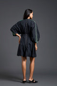 Load image into Gallery viewer, Black Neon Patch Gathered Dress
