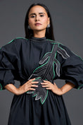 Load image into Gallery viewer, Black Neon Patch Gathered Dress
