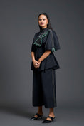 Load image into Gallery viewer, Black Smocked Floral Peplum Co-ord Set
