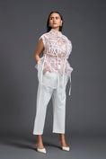 Load image into Gallery viewer, Onion Pink Organza Layered Co-ord Set
