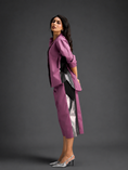 Load image into Gallery viewer, Relaxed Pink Co-ord With Loose-fit Dramatic-sleeve Shirt And Wide-leg Pants With Metallic Side Panels.
