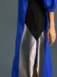 Load image into Gallery viewer, Blue Shirt Dress With Black Panels And Metallic Side Detailing
