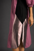 Load image into Gallery viewer, Pink Shirt Dress With Black Panels And Metallic Side Detailing
