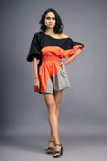 Load image into Gallery viewer, Black Orange One Shoulder Playsuit
