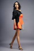 Load image into Gallery viewer, Black Orange One Shoulder Playsuit
