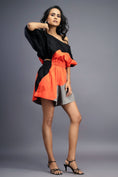 Load image into Gallery viewer, Black Orange One Shoulder Playsuit
