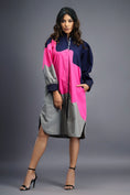 Load image into Gallery viewer, Navy Blue Pink Shirt Dress
