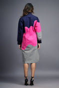 Load image into Gallery viewer, Navy Blue Pink Shirt Dress
