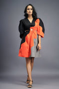 Load image into Gallery viewer, Black Orange Cutout Dress
