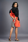 Load image into Gallery viewer, Black Orange Cutout Dress
