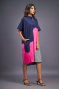 Load image into Gallery viewer, Colourblock Oversized Shirt Dress
