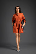Load image into Gallery viewer, Rust Drawstring Shirt Romper
