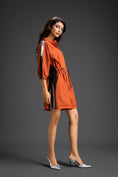 Load image into Gallery viewer, Rust Drawstring Shirt Romper
