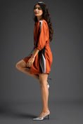 Load image into Gallery viewer, Rust Drawstring Shirt Romper
