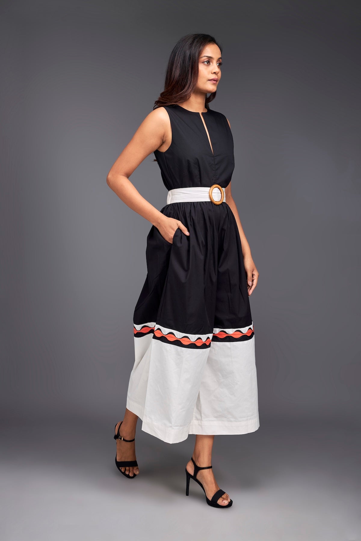 Colour Block Culotte Style Jumpsuit