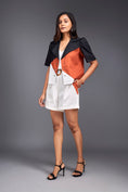 Load image into Gallery viewer, Colour Block Crop Shirt With Shorts Co-ord Set
