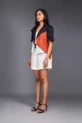 Load image into Gallery viewer, Colour Block Crop Shirt With Shorts Co-ord Set
