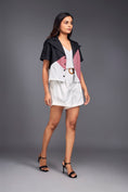 Load image into Gallery viewer, Colour Block Crop Shirt With Shorts Co-ord Set
