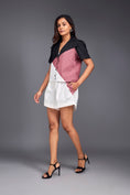 Load image into Gallery viewer, Colour Block Crop Shirt With Shorts Co-ord Set
