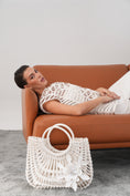 Load image into Gallery viewer, Flora Lattice Leather Tote
