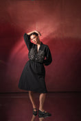 Load image into Gallery viewer, Dazzle Noir Mule Flats
