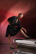 Load image into Gallery viewer, Dazzle Noir Mule Flats
