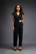 Load image into Gallery viewer, Overlap Jumpsuit With Statement Belt
