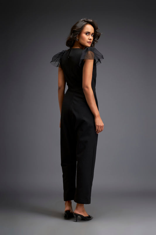 Overlap Jumpsuit With Statement Belt