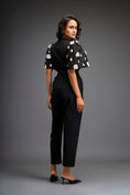 Load image into Gallery viewer, Black Embroidered Sleeves Jumpsuit With Belt
