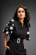 Load image into Gallery viewer, Black Embroidered Sleeves Jumpsuit With Belt
