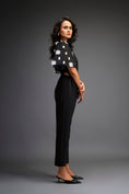 Load image into Gallery viewer, Black Embroidered Sleeves Jumpsuit With Belt
