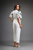 Load image into Gallery viewer, White Embroidered Sleeves Jumpsuit With Belt
