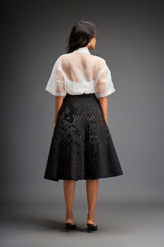 Organza Sheer Blouse With 3D Skirt