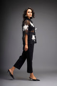 Load image into Gallery viewer, Floral Appliqué High-Low Sheer Top with Tube & Pants
