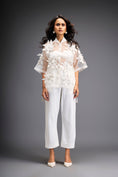 Load image into Gallery viewer, Floral Appliqué High-Low Sheer Top with Tube & Pants
