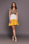 Load image into Gallery viewer, White Yellow Short Tiered Dress
